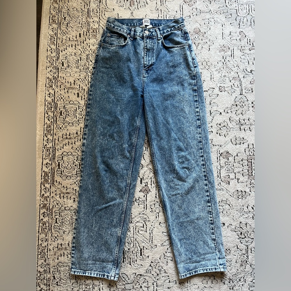BDG Urban Outfitters High Rise Baggy Jeans in Blue Acid Wash Size 28